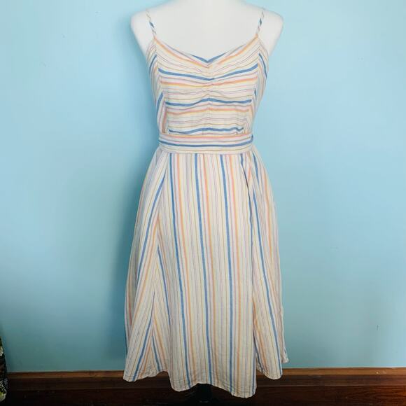 NWT GAP Fit and Flare Cami Dress in Linen-Cotton Size 8 - Picture 2 of 8